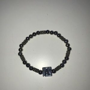 Letter A Silver Bracelet